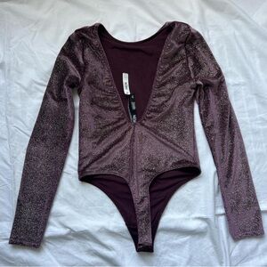 Glitter Velvet Thong BodySuit - Victoria Secret Sport (NWT)